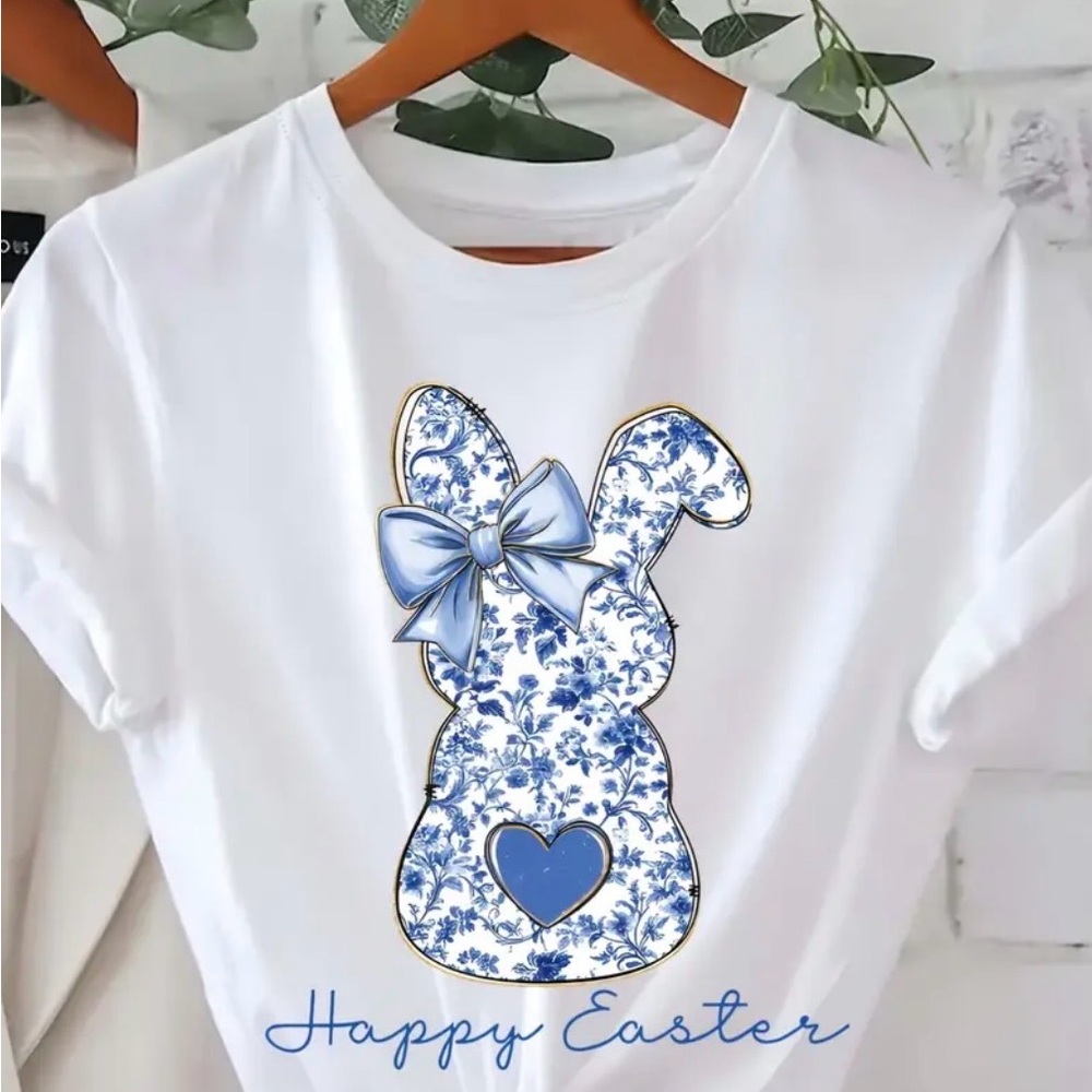 White and Blue Easter Bunny T-Shirt!